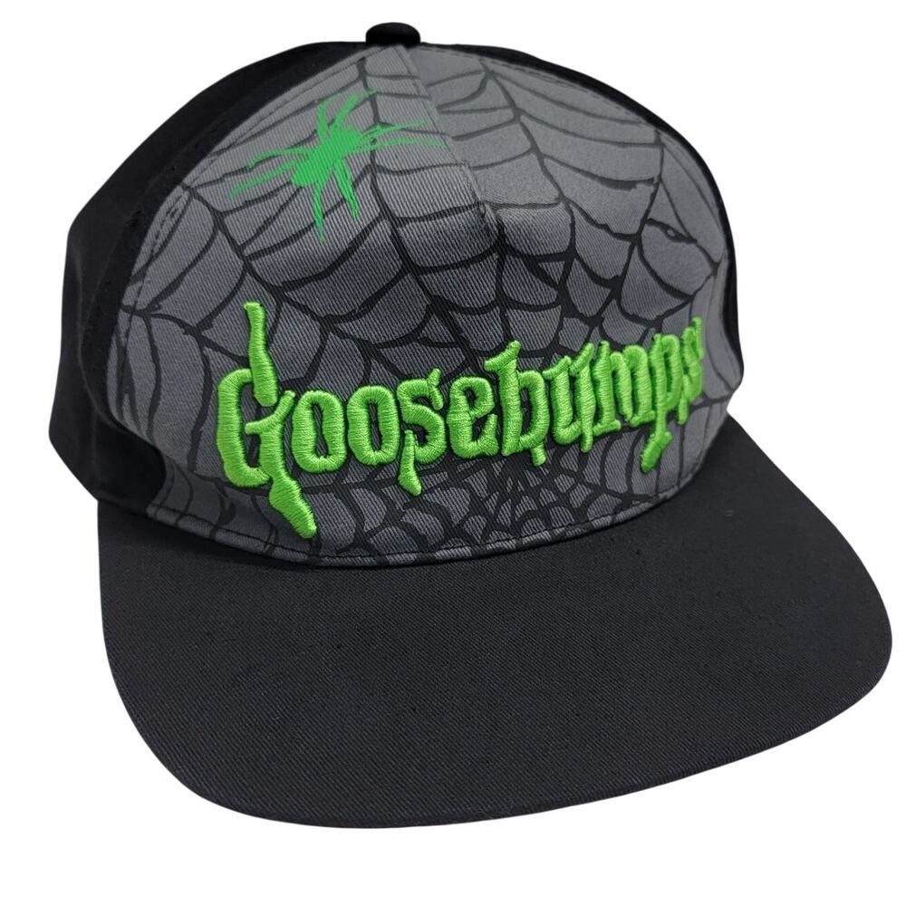 Goosebumps Kreepsville 666 Snapback Hat Neon Green Spider Web Horror Slime Cap